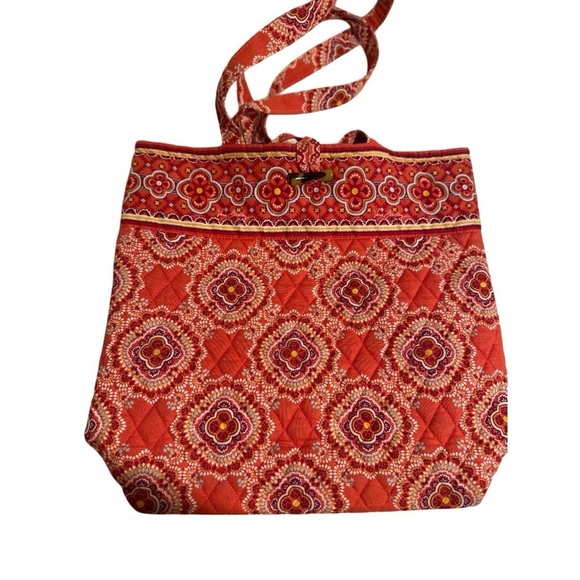 Vera Bradley Medium Tote Toggle Shoulder Bag in Paprika Retired 2009 GUC - Picture 4 of 13